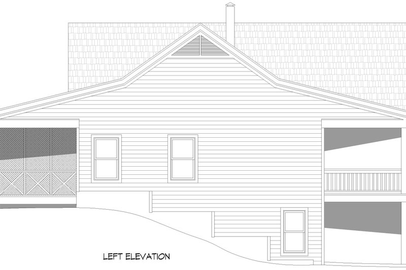 House Design - Exterior - Other Elevation 1 for Farmhouse House Plan #932-1013 - 2 bed, 3 bath