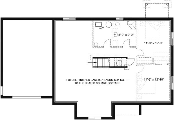 Architectural House Design - Country Floor Plan - Lower Floor Plan #23-2721