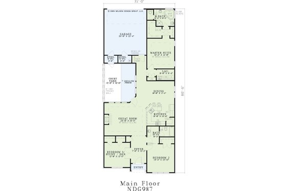 Floor Plan - Main Floor for European House Plan #17-2192 - 3 bed, 2 bath