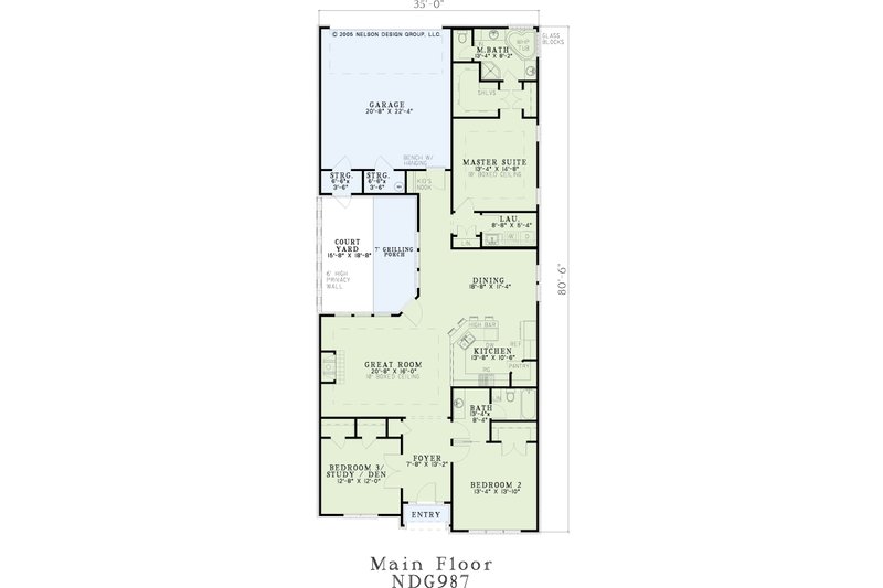 Architectural House Design - Floor Plan - Main Floor for European House Plan #17-2192 - 3 bed, 2 bath