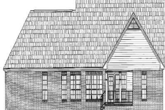 Exterior - Rear Elevation for Traditional House Plan #21-178 - 3 bed, 3.5 bath