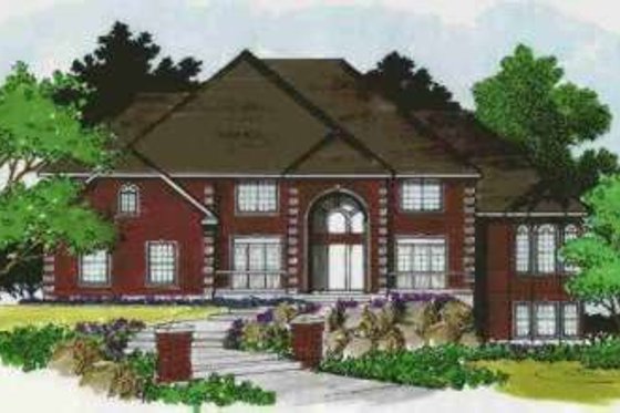 Exterior - Front Elevation for European House Plan #308-164 - 6 bed, 4.5 bath