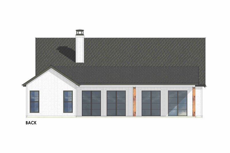 House Plan Design - Exterior - Rear Elevation 1 for Farmhouse House Plan #1096-90 - 4 bed, 3 bath