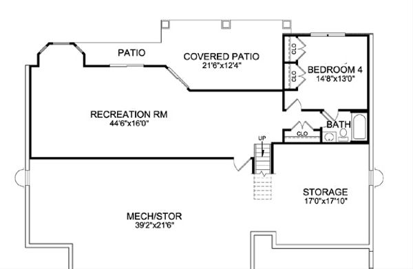 Craftsman Floor Plan - Lower Floor Plan #456-29
