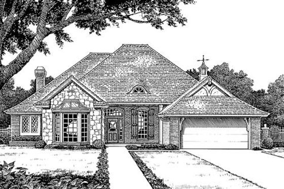 Exterior - Front Elevation for European House Plan #310-882 - 4 bed, 2.5 bath