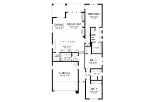 Floor Plan - Main Floor for Contemporary House Plan #48-1030 - 3 bed, 2 bath