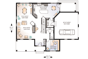 Floor Plan - Main Floor for Country House Plan #23-396 - 4 bed, 3.5 bath