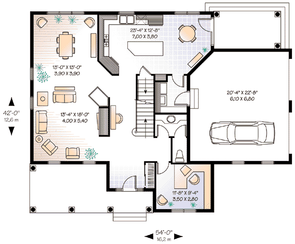 House Plan Design - Country Floor Plan - Main Floor Plan #23-396
