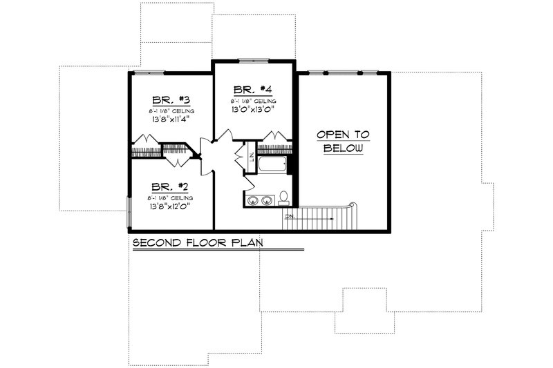 Dream House Plan - Floor Plan - Upper Floor for European House Plan #70-1179 - 4 bed, 2.5 bath