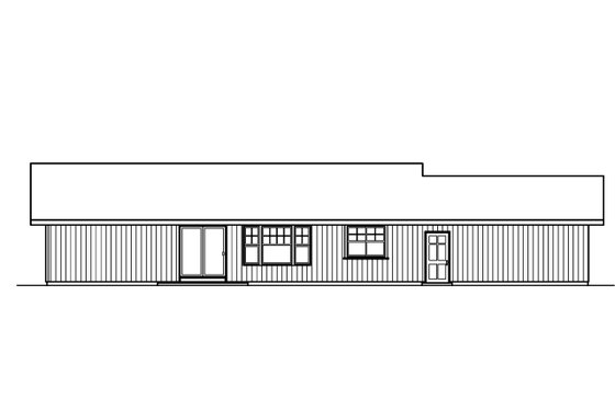 Exterior - Rear Elevation for Ranch House Plan #124-527 - 3 bed, 2 bath