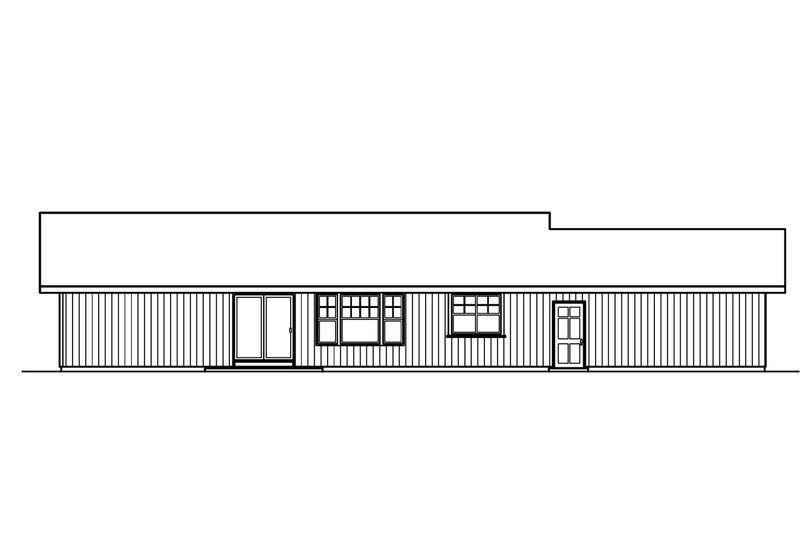 Home Plan - Exterior - Rear Elevation for Ranch House Plan #124-527 - 3 bed, 2 bath