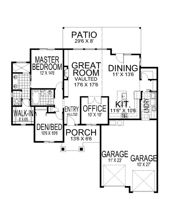 Craftsman Floor Plan - Main Floor Plan #112-256