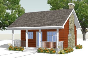 Cottage Exterior - Front Elevation Plan #18-4522
