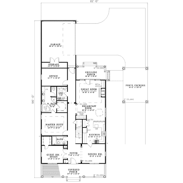 Home Plan - Farmhouse Floor Plan - Main Floor Plan #17-2108