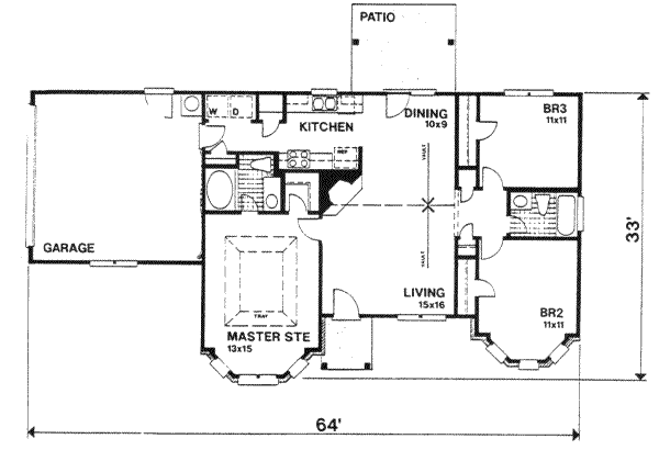 Architectural House Design - Traditional Floor Plan - Main Floor Plan #30-122