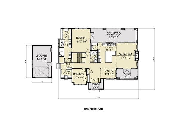 Home Plan - Cottage Floor Plan - Main Floor Plan #1070-61