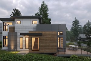 Exterior - Front Elevation 3 for Modern House Plan #1066-282 - 2 bed, 2 bath