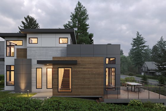 Exterior - Front Elevation 3 for Modern House Plan #1066-282 - 2 bed, 2 bath