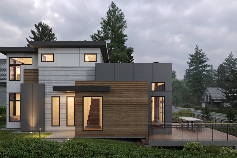 Dream House Plan - Exterior - Front Elevation 3 for Modern House Plan #1066-282 - 2 bed, 2 bath