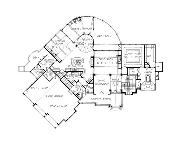 House Plan Design - Craftsman Floor Plan - Main Floor Plan #54-502
