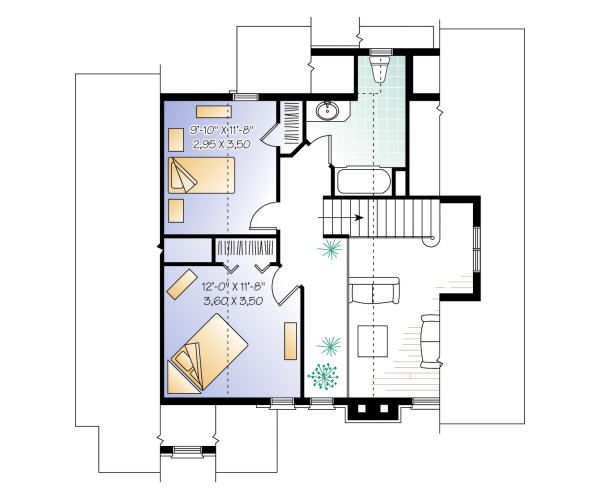 House Plan Design - Cottage Floor Plan - Upper Floor Plan #23-760