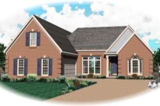 Exterior - Front Elevation for European House Plan #81-1141 - 3 bed, 3 bath