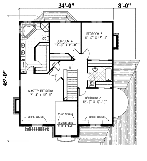 European Floor Plan - Upper Floor Plan #138-247