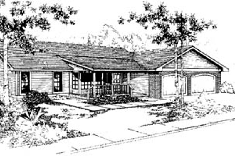 Architectural House Design - Ranch Exterior - Front Elevation Plan #60-142