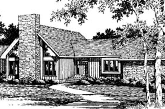 Exterior - Front Elevation for Modern House Plan #10-252 - 3 bed, 2 bath