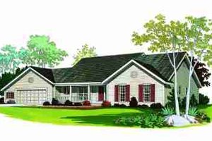 Ranch Exterior - Front Elevation Plan #72-340