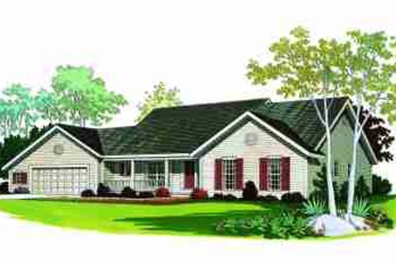 House Blueprint - Ranch Exterior - Front Elevation Plan #72-340