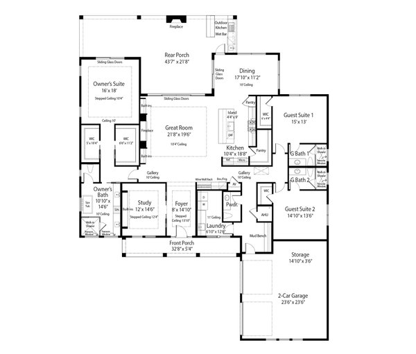 Craftsman Floor Plan - Main Floor Plan #938-152