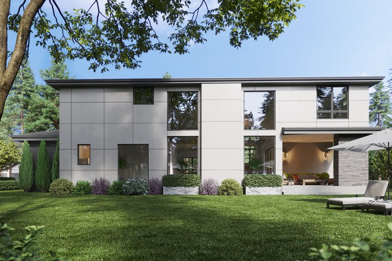 Architectural House Design - Exterior - Rear Elevation for Contemporary House Plan #1066-172 - 5 bed, 3.5 bath