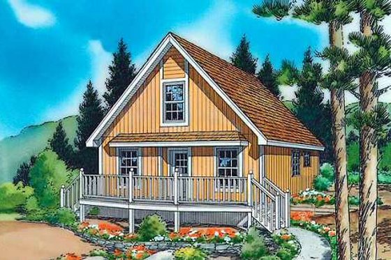 Exterior - Front Elevation for Country House Plan #312-438 - 1 bed, 1 bath