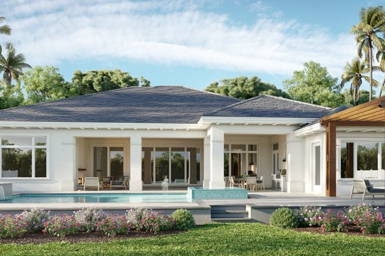 Exterior - Rear Elevation for Contemporary House Plan #1083-23 - 4 bed, 4.5 bath