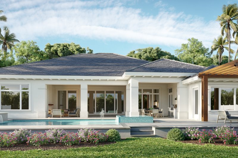 Dream House Plan - Exterior - Rear Elevation for Contemporary House Plan #1083-23 - 4 bed, 4.5 bath