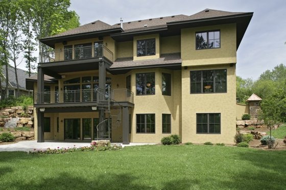 Exterior - Rear Elevation for European House Plan #56-593 - 5 bed, 4.5 bath