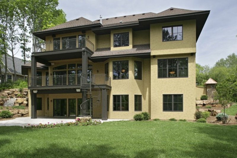 Architectural House Design - Exterior - Rear Elevation for European House Plan #56-593 - 5 bed, 4.5 bath