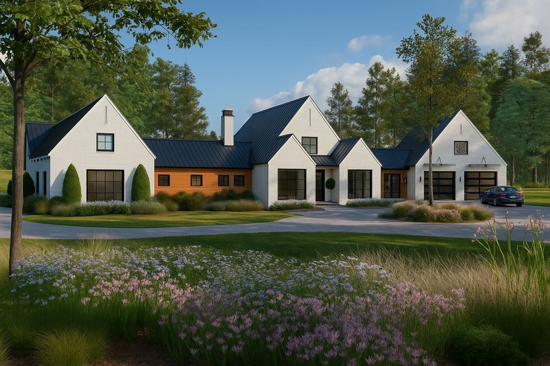 Contemporary Style House Plan - 3 Beds 3.5 Baths 4246 Sq/Ft Plan #928-377 Exterior