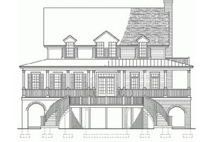 Exterior - Rear Elevation for Southern House Plan #137-254 - 3 bed, 3.5 bath