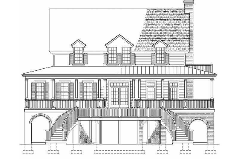 Dream House Plan - Exterior - Rear Elevation for Southern House Plan #137-254 - 3 bed, 3.5 bath
