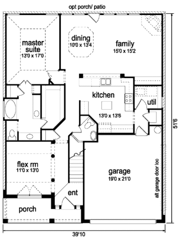 Traditional Floor Plan - Main Floor Plan #84-357