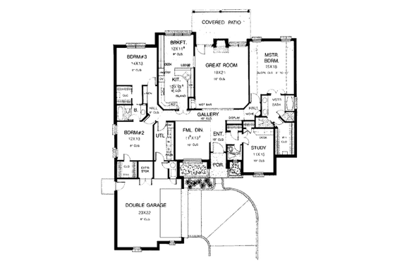 Floor Plan - Main Floor for European House Plan #310-821 - 3 bed, 2.5 bath