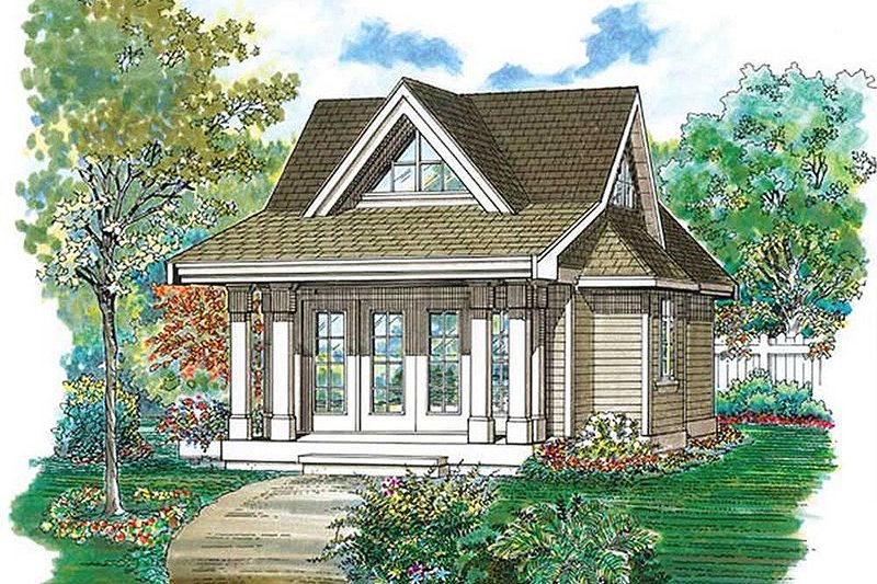 House Blueprint - Cottage Exterior - Front Elevation Plan #47-641