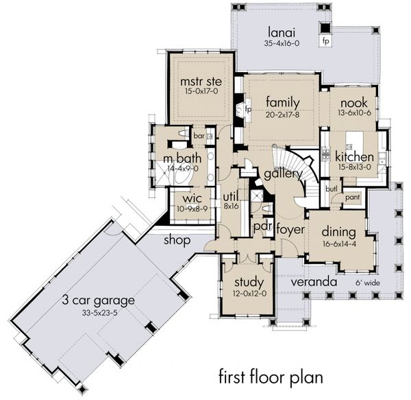 Dream House Plan - Craftsman Floor Plan - Main Floor Plan #120-178