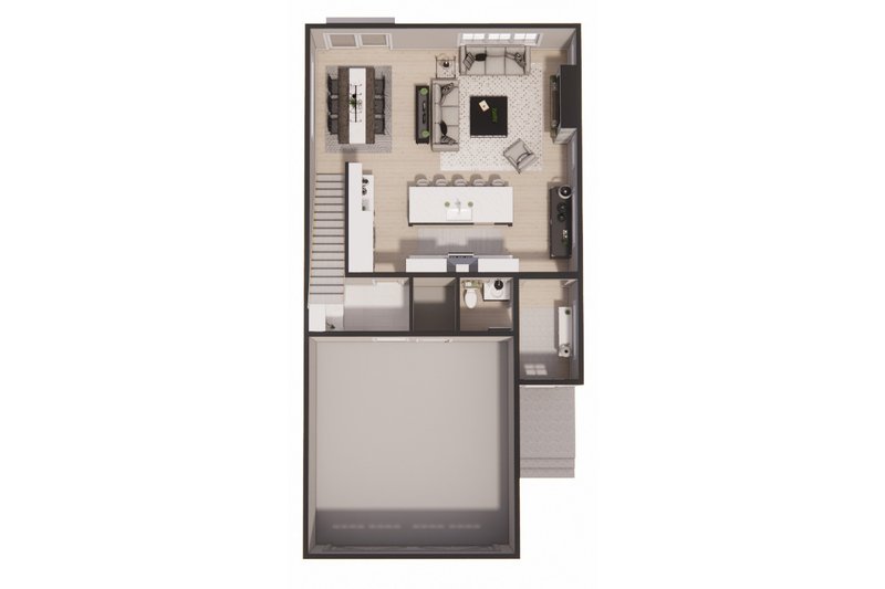 House Blueprint - Floor Plan - Main Floor 1 for Farmhouse House Plan #51-1514 - 3 bed, 2.5 bath