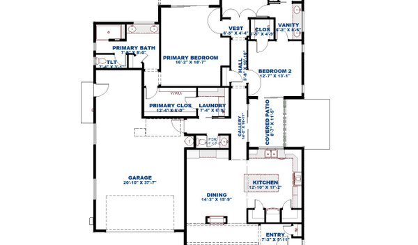 Home Plan - Floor Plan - Main Floor for Bungalow House Plan #1126-6 - 3 bed, 2.5 bath