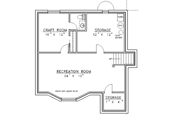 Floor Plan - Lower Floor for Traditional House Plan #117-225 - 4 bed, 3 bath