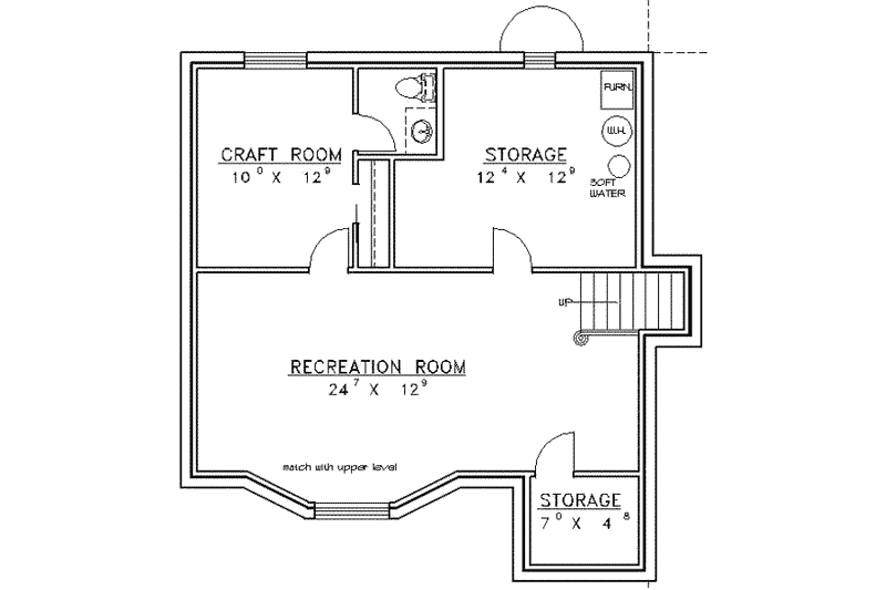 Architectural House Design - Floor Plan - Lower Floor for Traditional House Plan #117-225 - 4 bed, 3 bath
