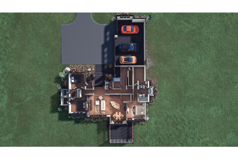 Architectural House Design - Floor Plan - Main Floor for Prairie House Plan #1088-12 - 3 bed, 2.5 bath